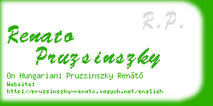 renato pruzsinszky business card