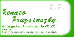 renato pruzsinszky business card